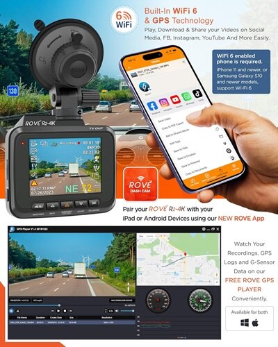 The ROVE Car Camera Recorder sold on Amazon